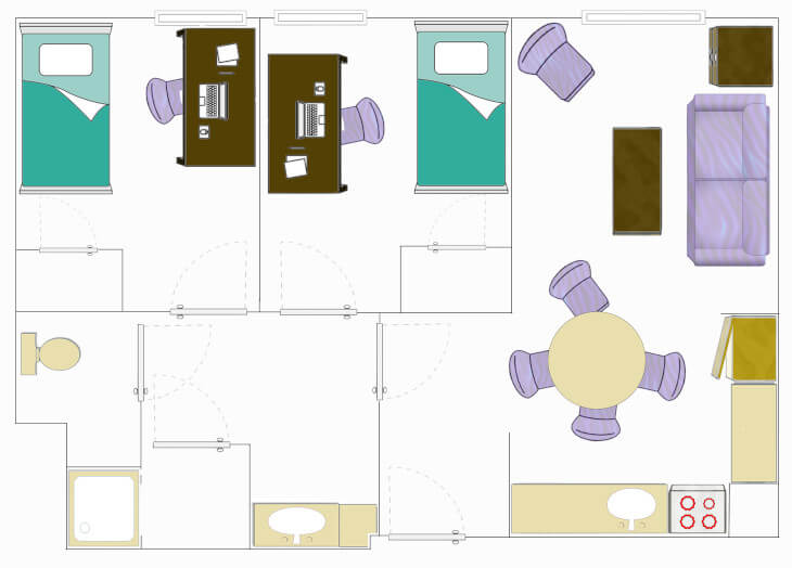 Floorplan for a Two-Bedroom Apartment