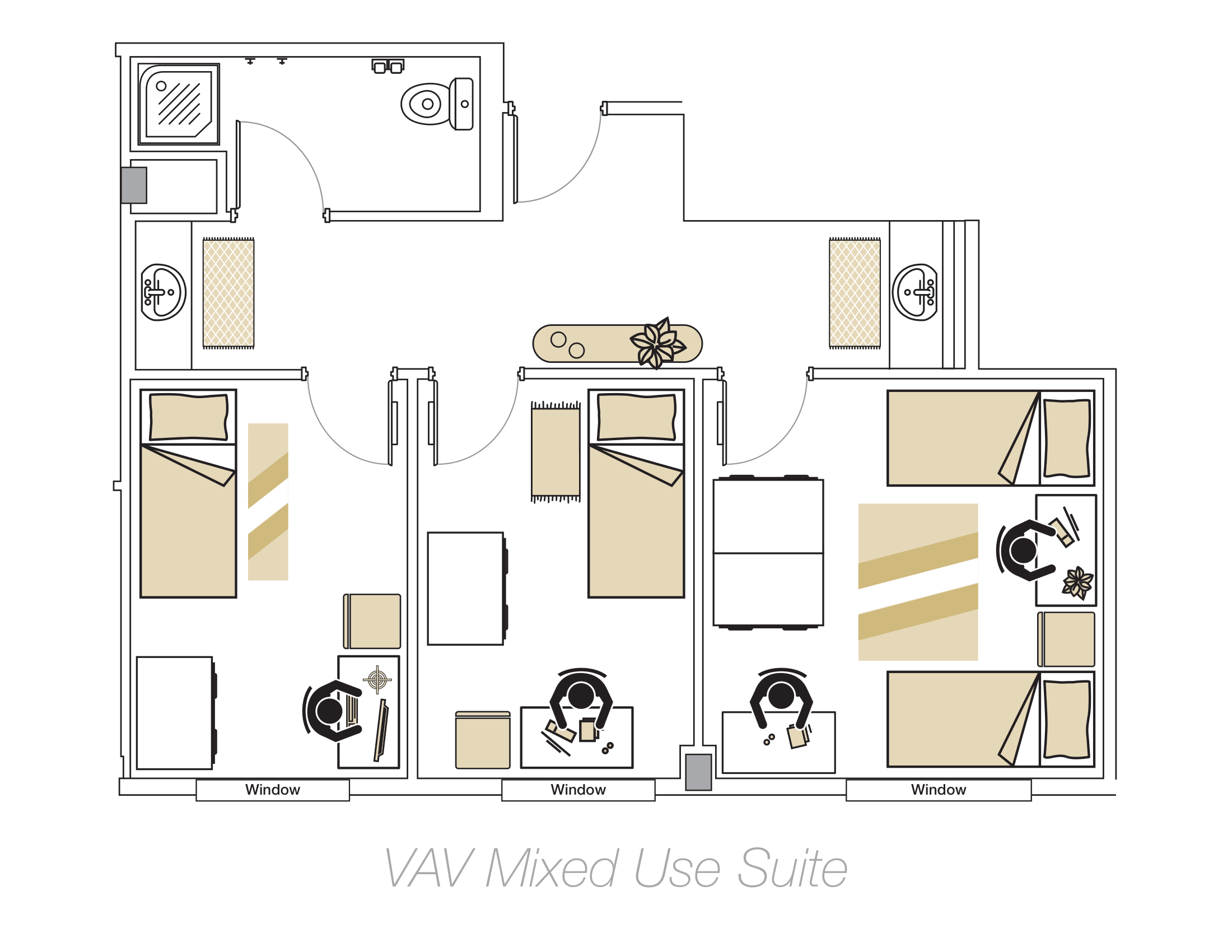 Floor plan of Mixed Use Suite.
