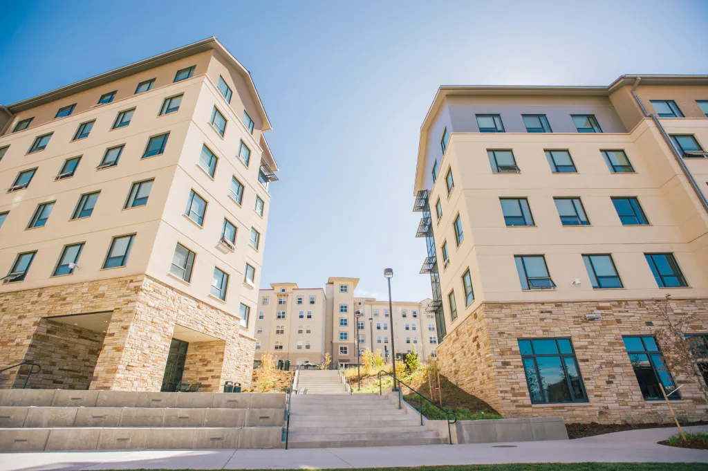 Exterior of the Alpine Village residence halls