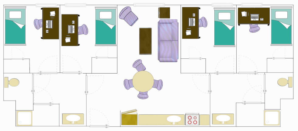 Floorplan for a Four Bedroom Apartment